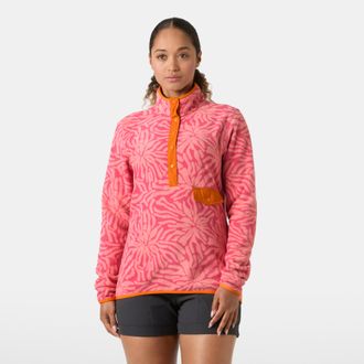 Helly Hansen Strickfleece-Pullover HELLY HANSEN MARIDALEN PRINTED FLEECE, Damen, Gr. XL, coral almond, Obermaterial: 100% Polyester, Pullover Strickfleece-Pullover
