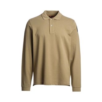 Parajumpers Polo Shirts, male, Green, Size: S Oberon Long Sleeve Polo Shirt