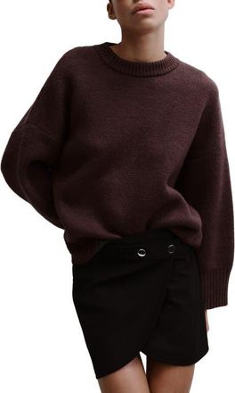 Mango Crewneck Sweater in Wine at Nordstrom, Size Small