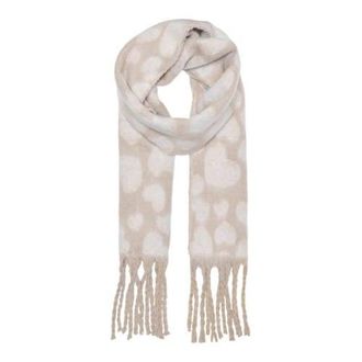 Only sjaal ONLCARVA met hartjes beige