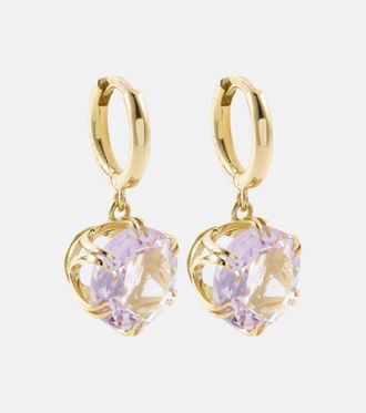 Ileana Makri Orecchini Crown in oro 18kt con ametista