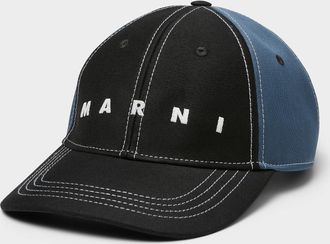 Marni Mens Embroidered logo two-tone cap