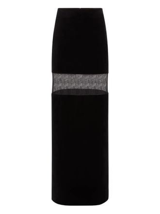 Nina Ricci lace-embellished maxi skirt - Black