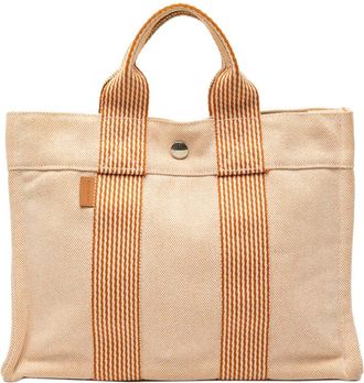 Herm&egrave;s Borsa tote Fourre Tout PM in tela 1990-2015 - Marrone