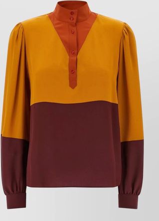 Saint Laurent silk color-block blouse