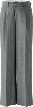 Oui Wijde Pijpen Broek - Dames - Wijde Broeken - Grijs - L - Polyester - Broeken