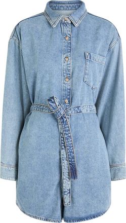 Good American Weightless Belted Denim Playsuit - Indigo - S (UK8-10 / S)