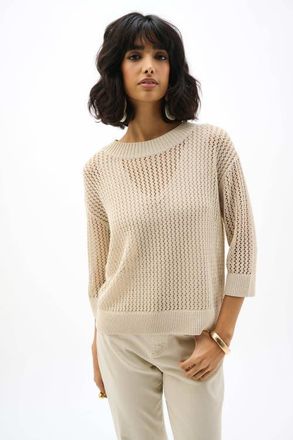Joseph Ribkoff Acrylic Blend Open Stitch Sweater in Moonstone at Nordstrom, Size X-Large