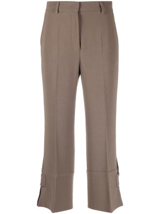 Alberto Biani tailored cropped trousers - women - Triacetate/Acetate/Polyester/Polyester - 40 - Brown