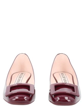 Roger Vivier Glossy Patent Calfskin Ballerina Flats with Rectangular Buckle