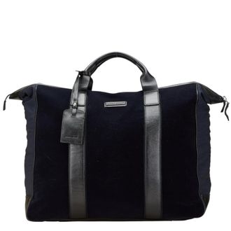 Emporio Armani Polyester Nylon Leather Boston Bag (Pre-Owned)