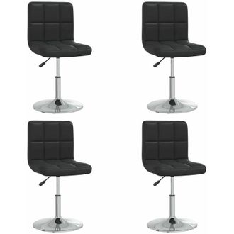 vidaXL Sillas De Comedor 4 Unidades Cuero Sint&eacute;tico Negro Vidaxl