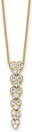 Diamond2Deal 14k Gold 1 Ct Lab Grown Diamond Heart Pendant Necklace 18 Clarity VS, Color D-E