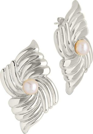 Sterling Forever Pearl Fantaise Statement Studs