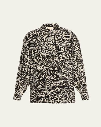 Ulla Johnson Soren Floral Silk Button-Front Shirt