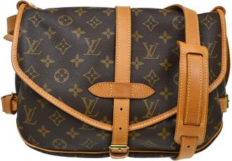 Louis Vuitton Saumur Monogram Canvas Brown Canvas Handbag (Pre-Owned)