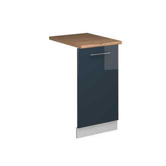 Vicco Panel Frontal Del Lavavajillas Fame-line, Azul Oscuro Alto Brillo, 45 Cm, Et Roble, Vicco