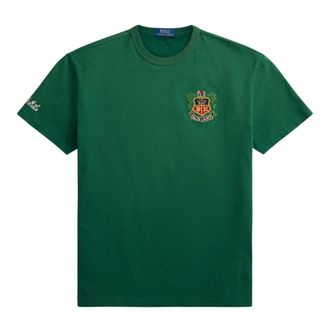 Ralph Lauren T-Shirts, male, Green, Size: XL Embroidered Logo T-Shirt