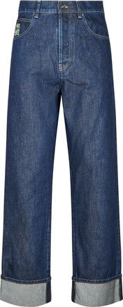 Marni Wide-Leg Casual Trousers with Cuffed Hem
