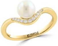 Effy Diamond & Freshwater Pearl Ring in White at Nordstrom Rack, Size 7
