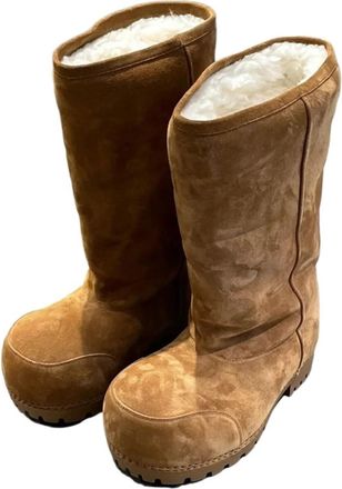 Generic Fashionable Snow Boots Platform Elevating Warm Cotton Shoes Warm Big Head Design Long Boots Ladies All-over Brown Long Boots(Brown,US7)