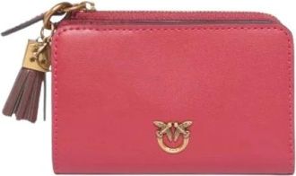Pinko Pinko, Accessoires, Dames, Rood, ONE Size, Leer, Card Holder Simply
