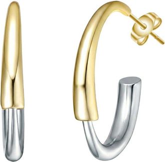 Rachel Glauber Plated Hoop Earrings