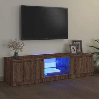 vidaXL Vidaxl - Mobile Porta tv con Luci led rovere marrone 140x40x36 cm
