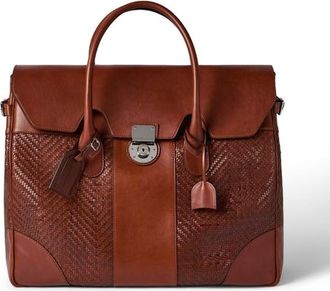 Brunello Cucinelli Leather and cowhide boston bag in Cognac at Nordstrom