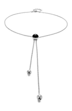 UNOde50 Black Murano Slider Pendant in Silver at Nordstrom