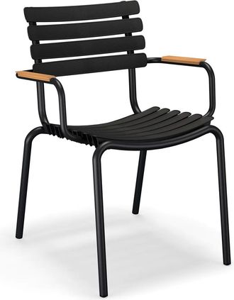 Houe ReCLIPS Outdoor Dining Armlehnstuhl, schwarz / Bambus