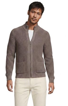 Lands End Long Sleeve Drifter Full Zip Cardigan Sweater in Light Bark Heather at Nordstrom, Size Xx-Large