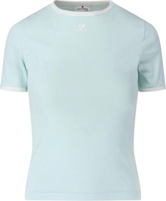 Courr&egrave;ges Logo T-Shirt - Light Green