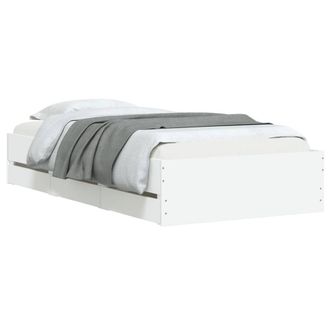 Berkfield Home Modern Bed Frame with Drawers without Mattress White 100x200 cm