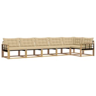 vidaXL Conjunto De Sof&aacute;s De Exterior Con Coj&iacute;n 6 Pcs Y Beige Vidaxl
