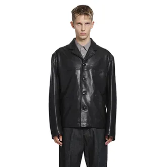 Christophe Lemaire Leather Single Breasted Jacket