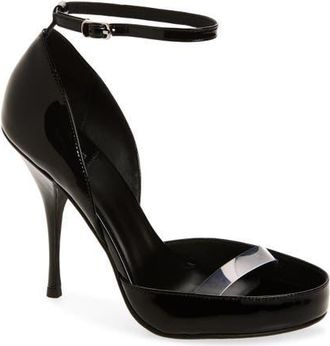 Jeffrey Campbell Gouache Ankle Strap Sandal in Black Patent at Nordstrom, Size 9.5