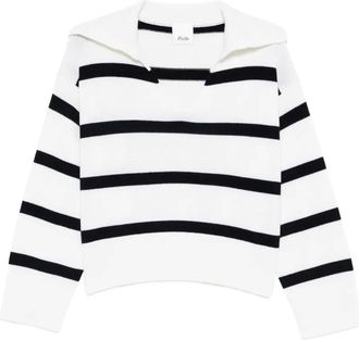 Allude Gestreepte trui - Wit