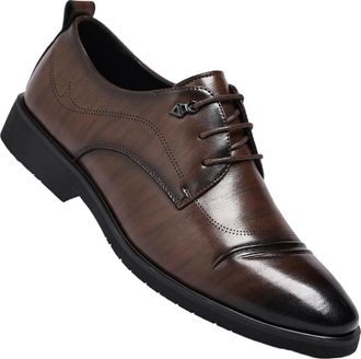 Generic Mens Retro Leather Dress Shoes Oxford Shoes Business Formal Fashion Large Size Shoes for Office Work and Special Occasions(Brown,10.5)