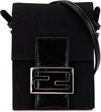 Fendi Pre-owned Mini Nylon FF Lock Crossbody - Dames - Vintage Schoudertas - Zwart - ONE Size - Nylon - Vintage