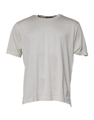 Dolce & Gabbana Off White Crew Neck Short Sleeve Mens T-shirt
