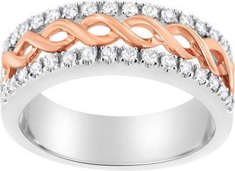 House of Brilliance 10K Gold 1/3Cttw Diamond Split Shank & Ribbon Band Ring in White Gold at Nordstrom, Size 7