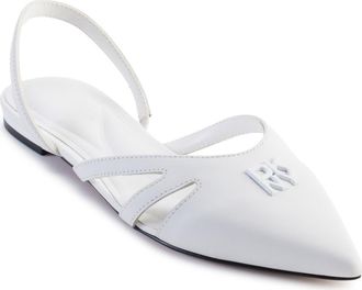 DKNY Verity Pointed Toe Slingback Flat in Bright White at Nordstrom Rack, Size 8.5