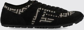 Balmain Sneakers basse in pelle e suede con monogramma PB