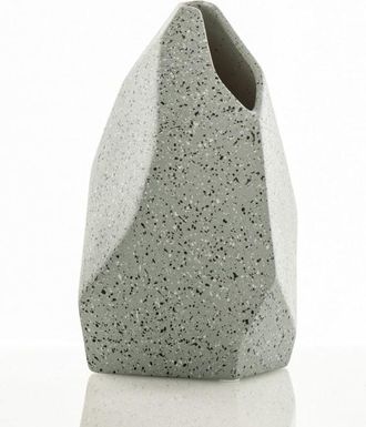 Oresteluchetta Jarr&oacute;n de cer&aacute;mica gris efecto piedra 27x18x17 cm