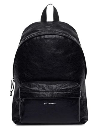 Balenciaga Mens Explorer Leather Backpack Black Backpacks