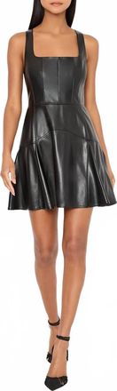 Milly Faux Leather Mini Dress In Black