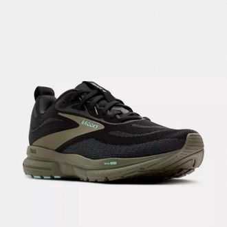 Brooks Mens Trace 4 Running Shoes In Black/ebony/dusty Olive
