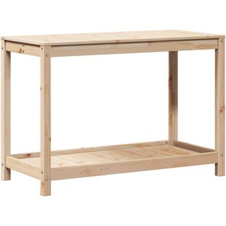 vidaXL Vidaxl - Mesa De Plantaci&oacute;n Con Estante Madera Maciza Pino 108x50x75 Cm