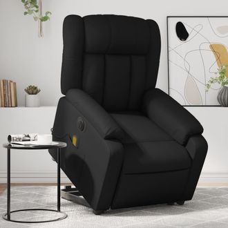 vidaXL Vidaxl - Sill&oacute;n De Masaje Elevable El&eacute;ctrico Cuero Sint&eacute;tico Negro